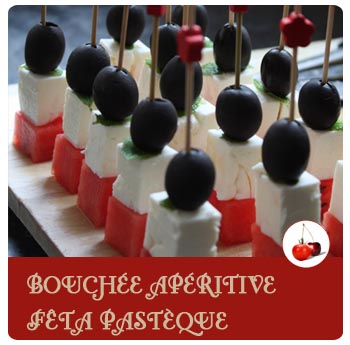 Bouchée apéritive feta pastèque