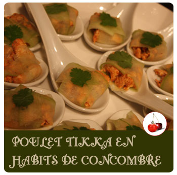 Poulet tikka en habits de concombre