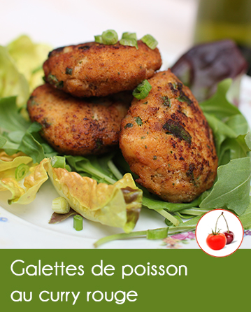 Galettes de poisson au curry rouge 