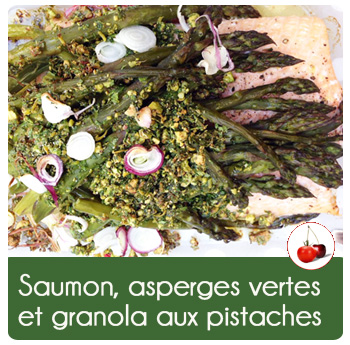 saumon asperges granola pistaches