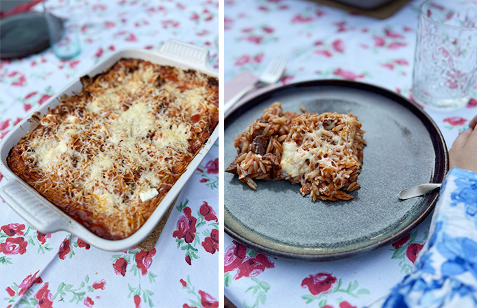 Youvetsi gratin de pâte grecque