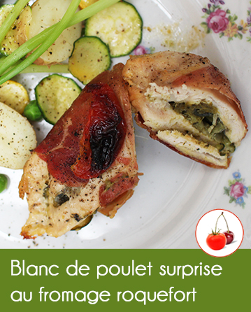 Blanc de poulet surprise au fromage roquefort 