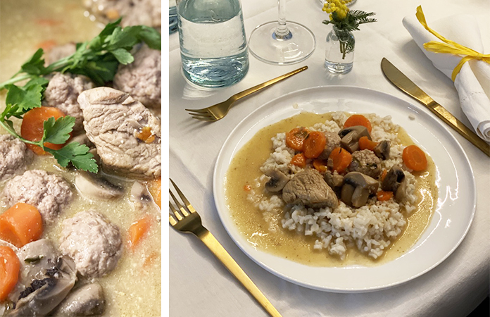 Blanquette de veau et riz