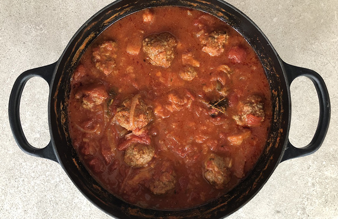 Les boulettes à la sauce tomate 