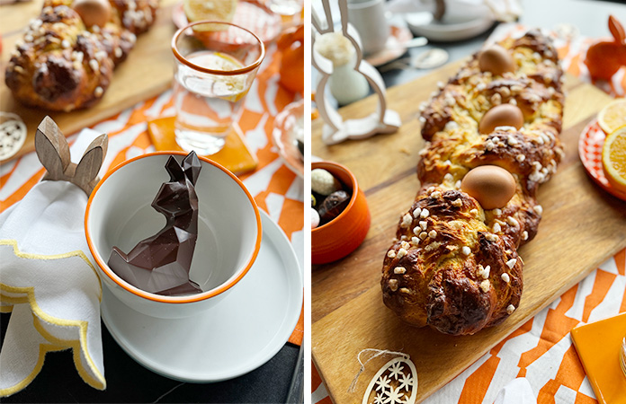 Brioche de Pâques aux oeufs et sucre perlé