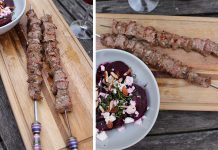 Brochettes d’agneau mariné « Souvlakis »