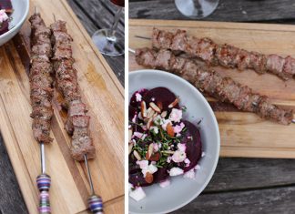 Brochettes d’agneau mariné « Souvlakis »