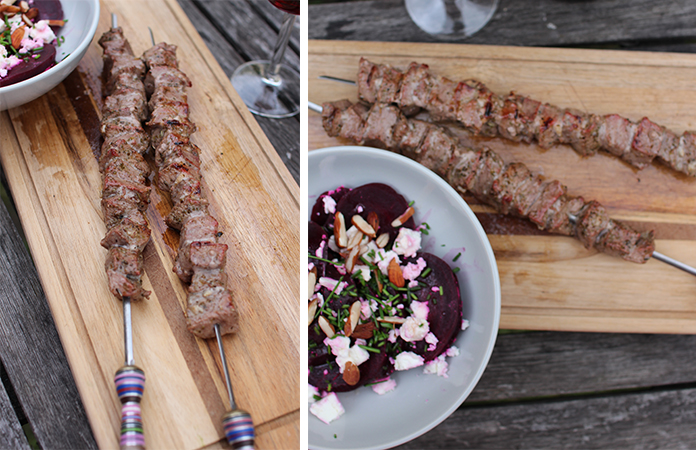 Brochettes d’agneau mariné « Souvlakis »