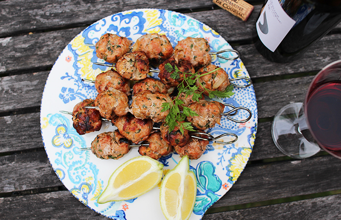 Brochettes de boulettes de veau citron