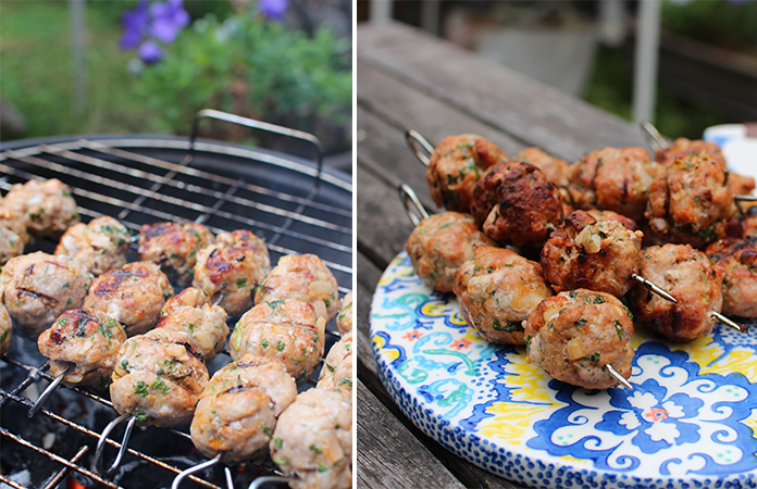 Brochettes de boulettes de veau citron