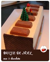 Buche de noel aux trois chocolats