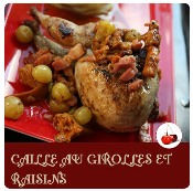 cailles au raisins et girolles