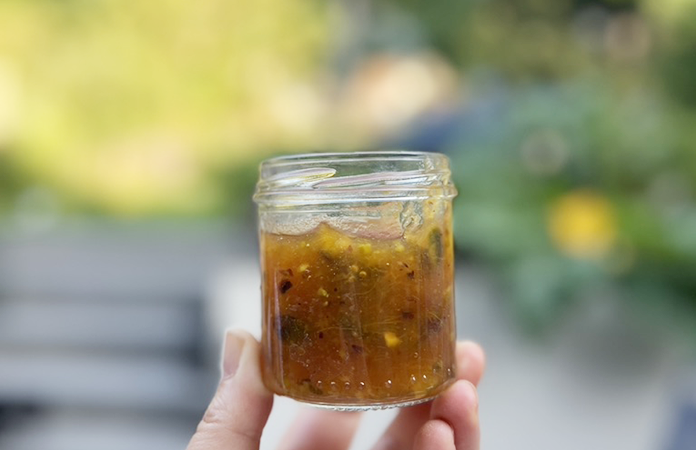 confiture de nectarine et pistaches