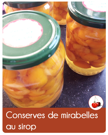 Conserves de mirabelles au sirop