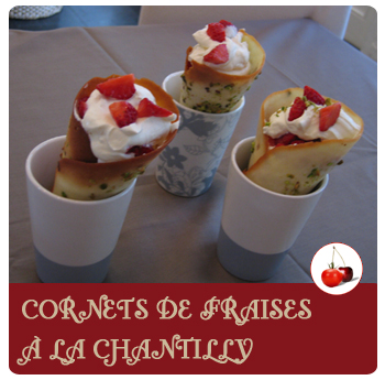 cornet fraises chantilly