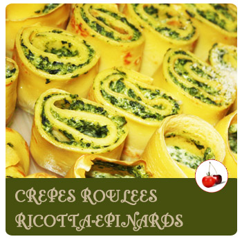 Crêpes roulées picota-épinards