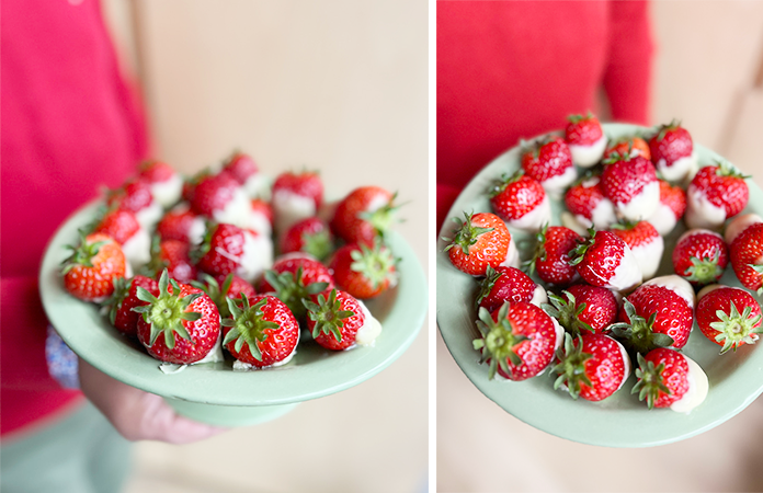 Fraises au chocolat blanc