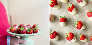 Fraises au chocolat blanc