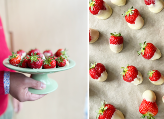 Fraises au chocolat blanc