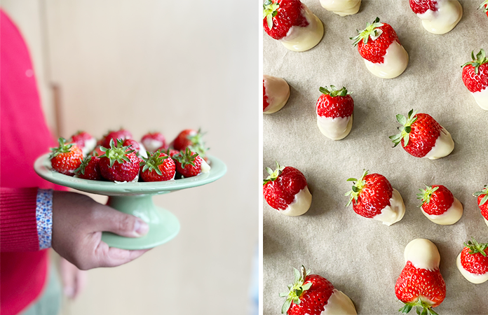 Fraises au chocolat blanc