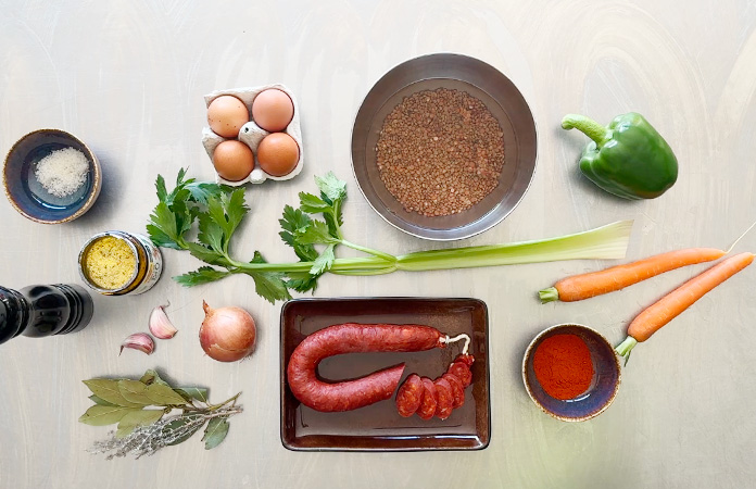 Lentilles au chorizo recette tomate-cerise