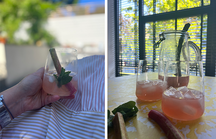 Limonade à la rhubarbe et à la mélisse