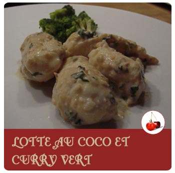 Lotte au coco et curry vert