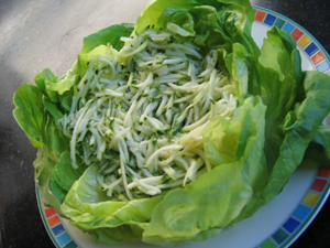 nid de courgettes rapées