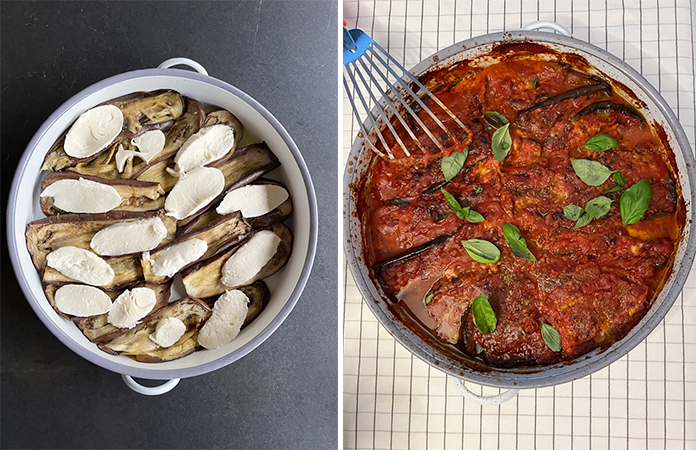 Tranches d'aubergine parmigiana