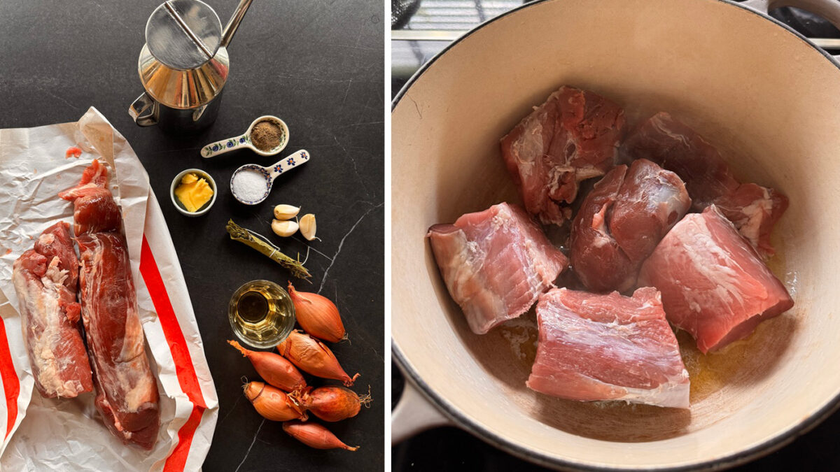 Préparation du filet mignon de porc en cocotte