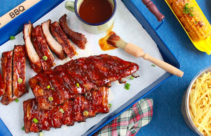 Ribs barbecue en cuisson lente 