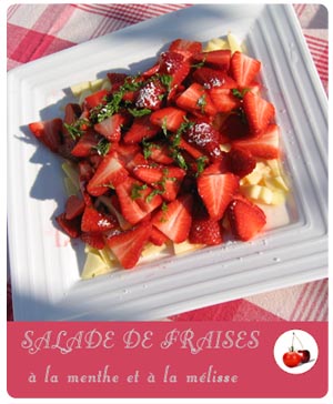 Salade de fraises à la menthe