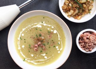 Soupe chicons et crevettes