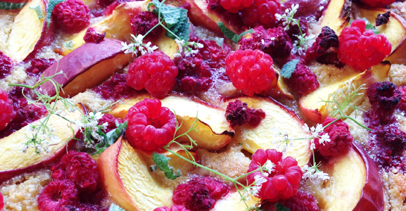 Tarte nectarines & framboises