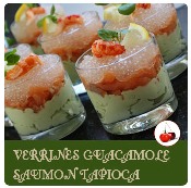 verrine de guacamole saumon et tapioca