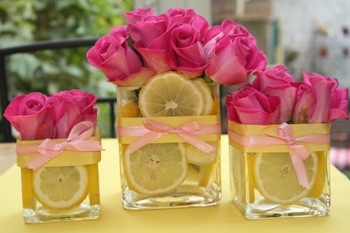 Décoration Anniversaire - Rose et Citron