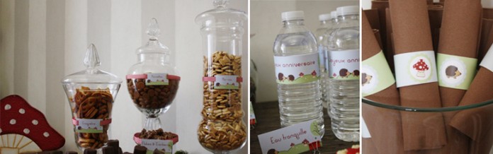 ban-1 Décoration de buffet sucré | Hérisson et champignon
