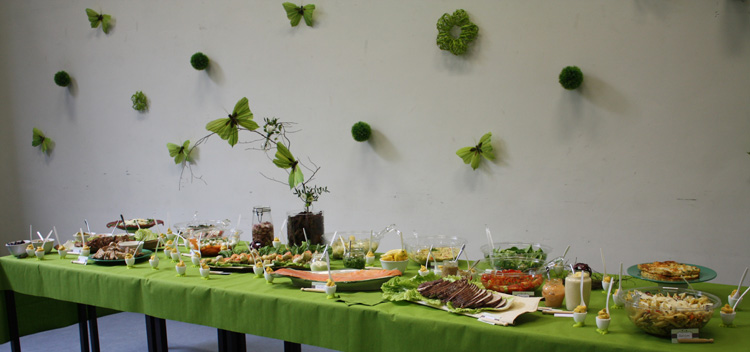 Buffet de communion - nature papillon