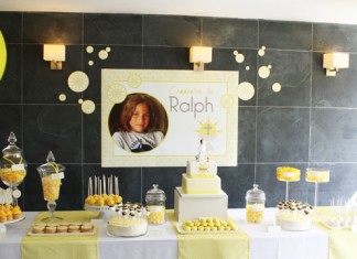 Décoration de buffet | Communion Ralph dans les tons jaunes