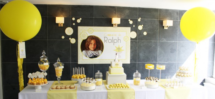 communion-decoration-1 Décoration de buffet | Communion Ralph dans les tons jaunes