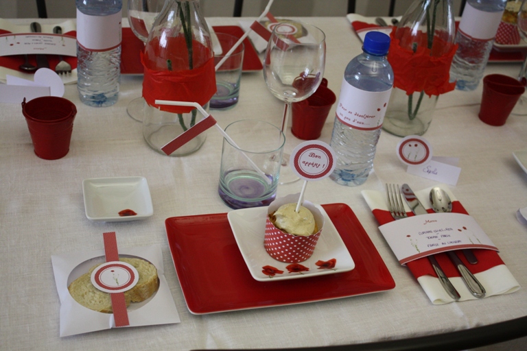 Décoration de table Coquelicot