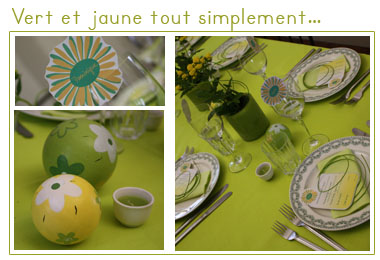 Décoration de table | Vert et jaune tout simplement