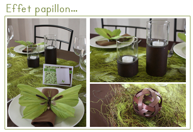 Effet papillon décoration de table