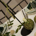 Décoration de table en vert et blanc & Pliage de serviette