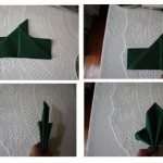 Décoration de table en vert et blanc & Pliage de serviette