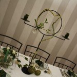 Décoration de table en vert et blanc & Pliage de serviette