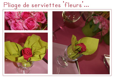 Pliage de serviette fleur