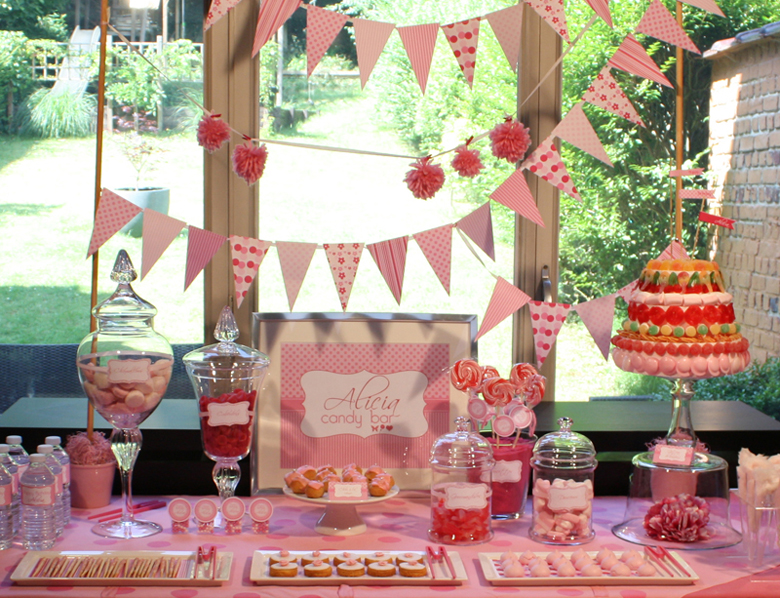 Pink Candy Bar - Un buffet gourmand tout rose