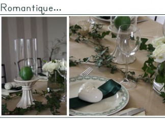 Décoration de table | Romantique, porcelaine, lierre et vert