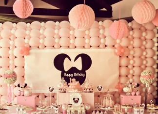 Minnie Mousse Party - Décoration de buffet d'anniversaire tout en rose